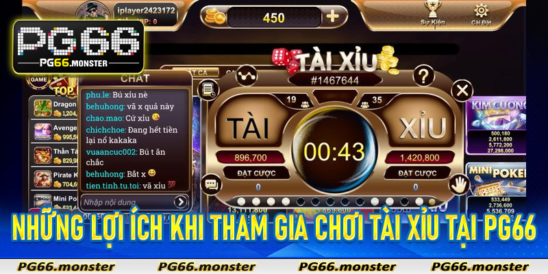 Những lợi ích khi tham gia chơi tài xỉu Pg66